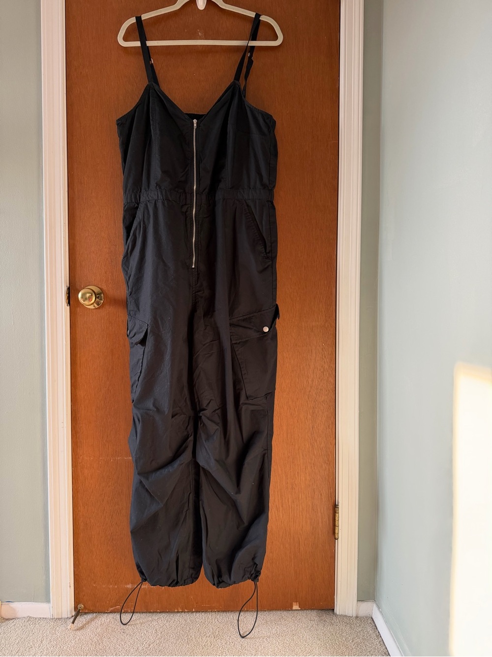 Universal Thread Black Spaghetti-Strap Cargo Jumpsuit